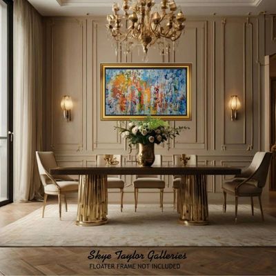Alternate image for Jubilee – Huge 70 x 46 Original Rolled Unstretched Abstract Palette Knife Canvas Painting by Skye Taylor