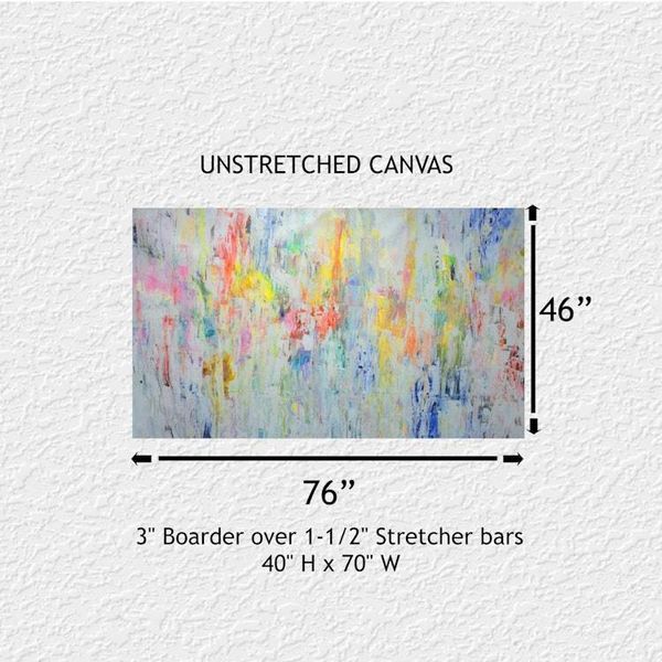 Alternate image for The City Fog – Huge 78 x 46 Original Rolled Unstretched Atmospheric Abstract Canvas Painting by Skye Taylor