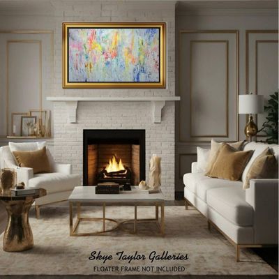 Alternate image for The City Fog – Huge 78 x 46 Original Rolled Unstretched Atmospheric Abstract Canvas Painting by Skye Taylor