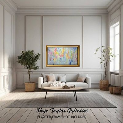 Alternate image for The City Fog – Huge 78 x 46 Original Rolled Unstretched Atmospheric Abstract Canvas Painting by Skye Taylor