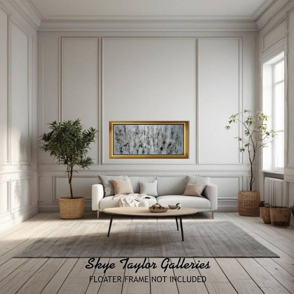 Alternate image for Paris In Gray – Huge 71 x 34 Original Rolled Unstretched Black & White Abstract Canvas Painting by Skye Taylor