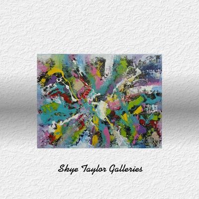 Alternate image for Hope Rising – Original 40 x 30 Vibrant Turquoise & Jewel-Tone Expressive Abstract Canvas Painting by Skye Taylor
