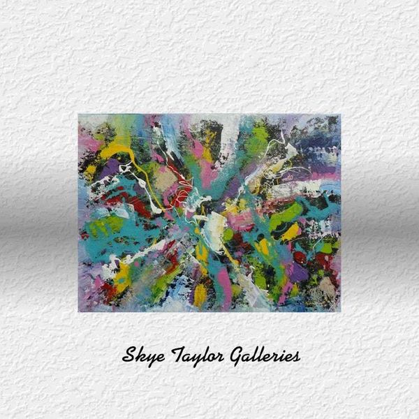 Alternate image for Hope Rising – Original 40 x 30 Vibrant Turquoise & Jewel-Tone Expressive Abstract Canvas Painting by Skye Taylor