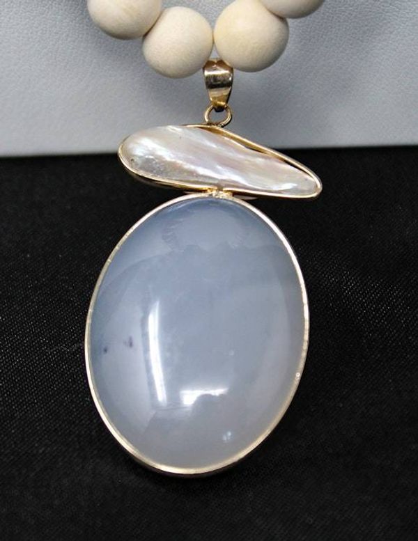 Alternate image for Coastal Wood and Pearl Statement Necklace