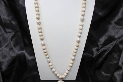 Alternate image for Coastal Wood and Pearl Statement Necklace