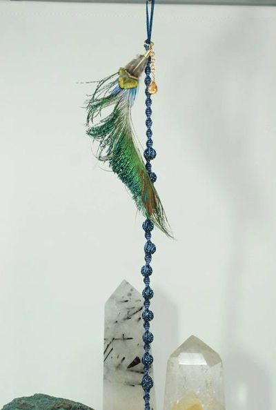Alternate image for Peacock Spear Feather Aurora Borealis Sun Catcher