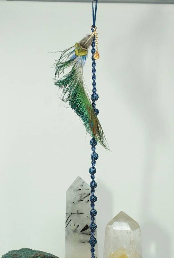 Alternate image for Peacock Spear Feather Aurora Borealis Sun Catcher