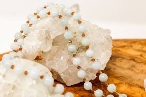 Alternate image for Burmese Jade and Hessonite Garnet Necklace