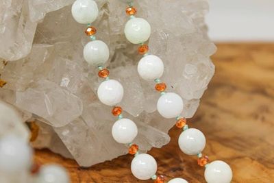 Alternate image for Burmese Jade and Hessonite Garnet Necklace