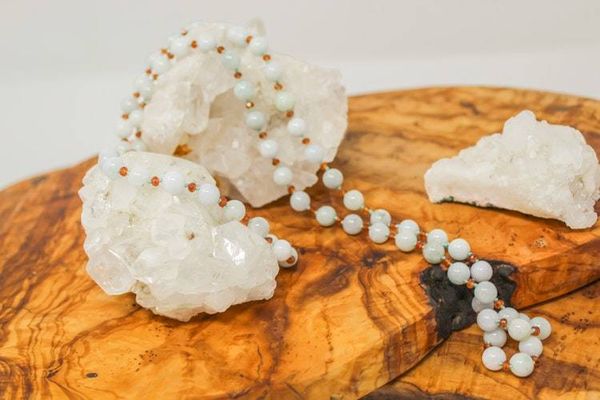 Alternate image for Burmese Jade and Hessonite Garnet Necklace