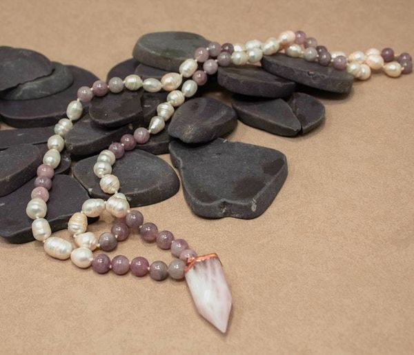 Alternate image for Madagascar Rose Quartz and Freshwater Pearl Necklace