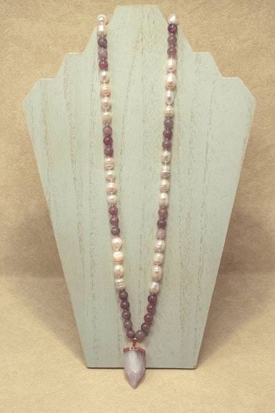 Alternate image for Madagascar Rose Quartz and Freshwater Pearl Necklace