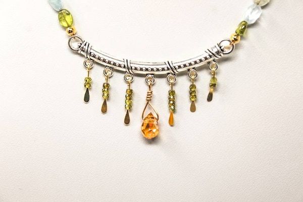Alternate image for Multi Gemstone and CZ Statement Necklace