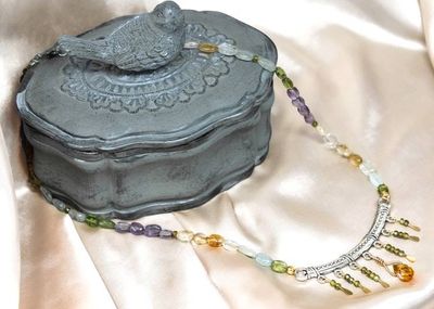 Alternate image for Multi Gemstone and CZ Statement Necklace