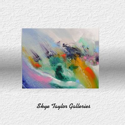 Alternate image for Beyond the Sea – Original 30 x 24 Dynamic Expressionist Abstract Ocean Canvas Painting by Skye Taylor