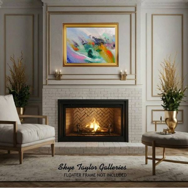 Alternate image for Beyond the Sea – Original 30 x 24 Dynamic Expressionist Abstract Ocean Canvas Painting by Skye Taylor