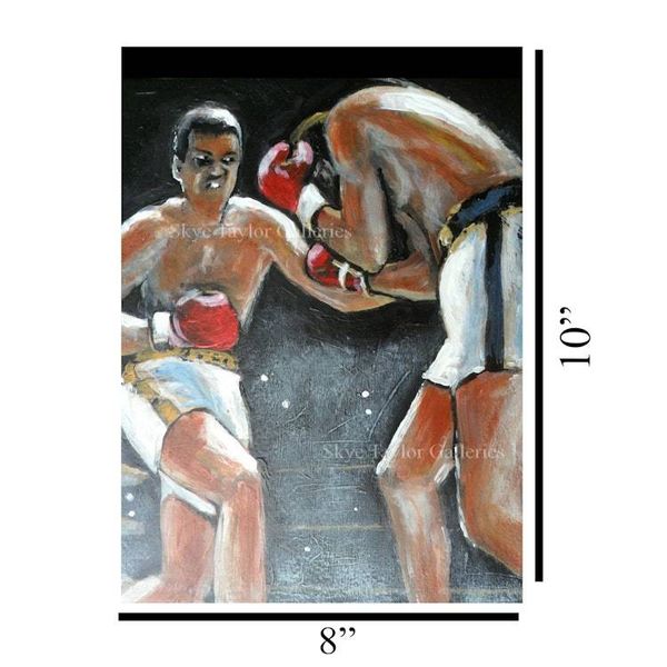 Alternate image for The Boxer – Original 8 x 10 Muhammad Ali Boxing Historic Canvas Painting by Skye Taylor