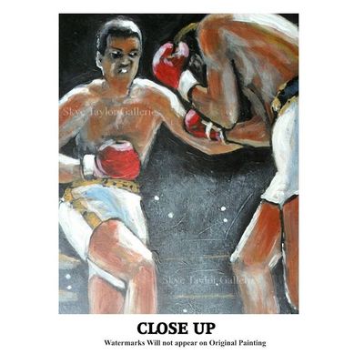 Alternate image for The Boxer – Original 8 x 10 Muhammad Ali Boxing Historic Canvas Painting by Skye Taylor