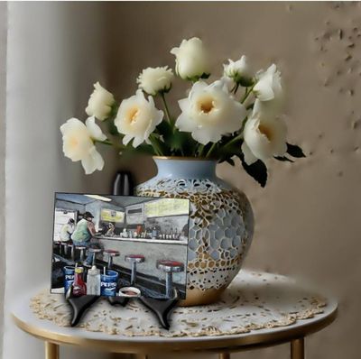Alternate image for The Diner – Original 8 x 10 Retro Americana Counter Painting on Cradled Wood Panel by Skye Taylor