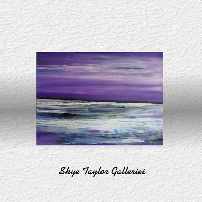 Alternate image for Purple Infinity – Original 40 x 30 Atmospheric Violet & Ocean Horizon Canvas Painting by Skye Taylor