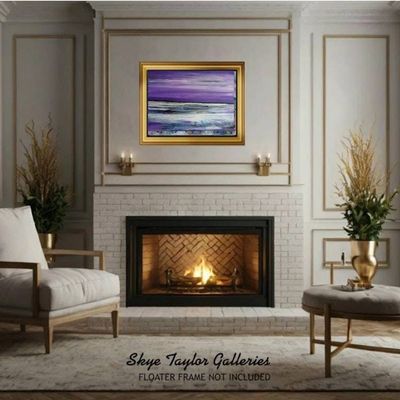 Alternate image for Purple Infinity – Original 40 x 30 Atmospheric Violet & Ocean Horizon Canvas Painting by Skye Taylor