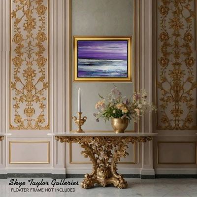 Alternate image for Purple Infinity – Original 40 x 30 Atmospheric Violet & Ocean Horizon Canvas Painting by Skye Taylor