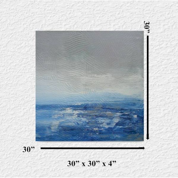 Alternate image for The Melody of Life – Original 30 x 30 Gallery Profile Coastal Impressionist Square Canvas Painting by Skye Taylor