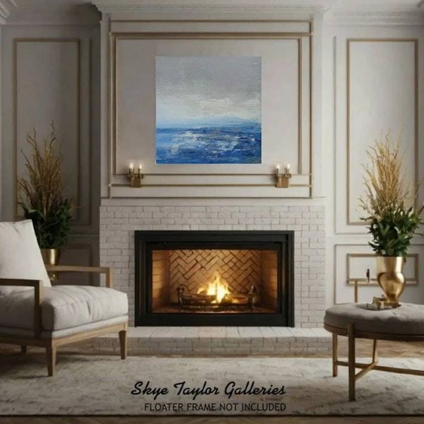 Alternate image for The Melody of Life – Original 30 x 30 Gallery Profile Coastal Impressionist Square Canvas Painting by Skye Taylor