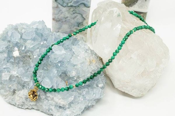Alternate image for Malachite Succulent Necklace
