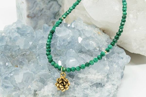 Alternate image for Malachite Succulent Necklace