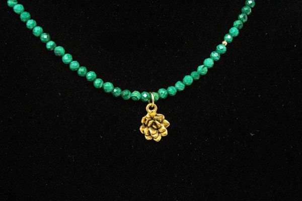 Alternate image for Malachite Succulent Necklace