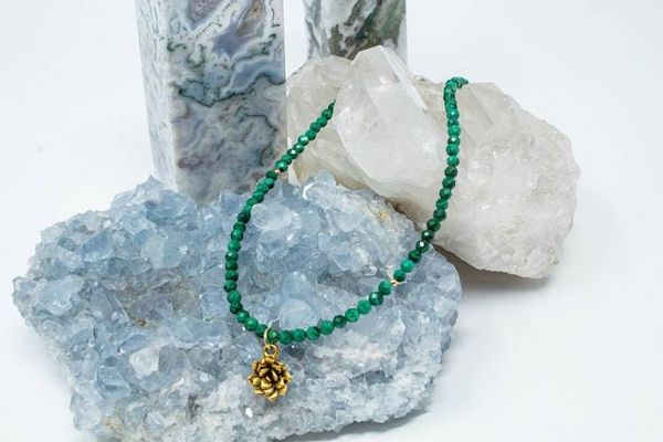 Alternate image for Malachite Succulent Necklace