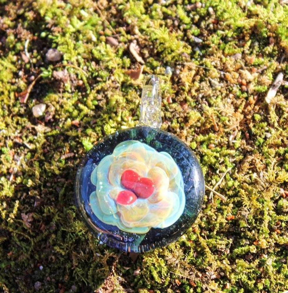Cosmic Flower Glass Pendant