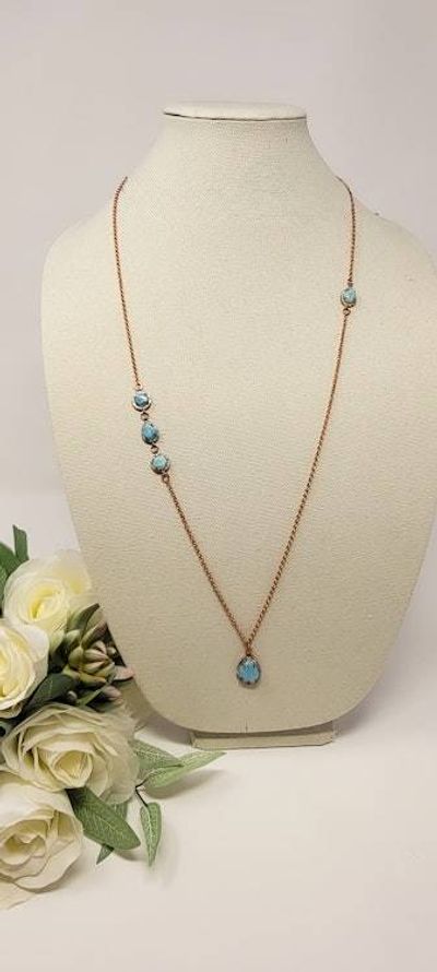 Alternate image for Vermeil Rose Gold Larimar Statement Necklace