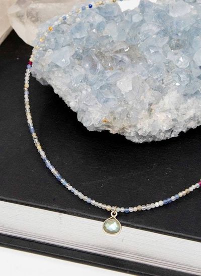 Alternate image for Multicolor Sapphire and Labradorite Necklace