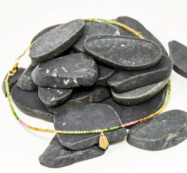 Alternate image for Watermelon Ombre Tourmaline Charm Necklace