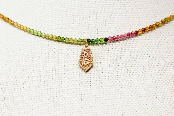 Alternate image for Watermelon Ombre Tourmaline Charm Necklace