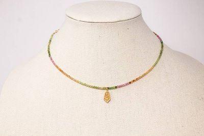 Alternate image for Watermelon Ombre Tourmaline Charm Necklace