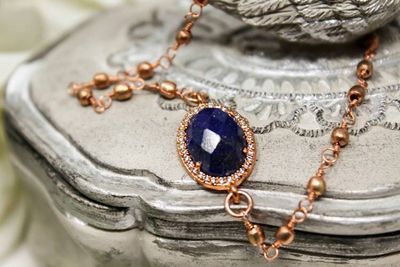 Primary image for Vermeil Rose Gold Lapis Necklace