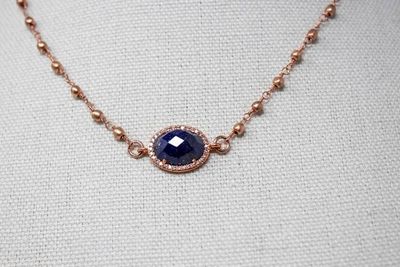 Alternate image for Vermeil Rose Gold Lapis Necklace