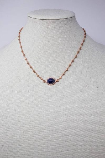 Alternate image for Vermeil Rose Gold Lapis Necklace