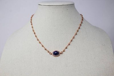 Alternate image for Vermeil Rose Gold Lapis Necklace