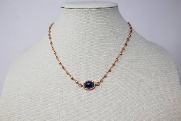 Alternate image for Vermeil Rose Gold Lapis Necklace
