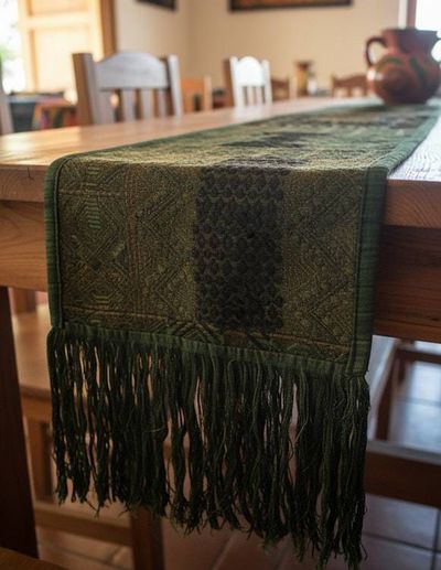 Primary image for Rustic Forest Green Huipile Table Runner