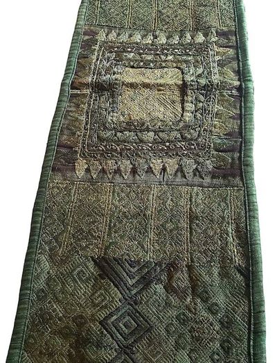Alternate image for Rustic Forest Green Huipile Table Runner