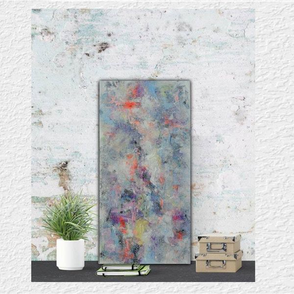 Alternate image for Heavens Garden – Original 24 x 12 Ethereal Panoramic Abstract Canvas Painting by Skye Taylor
