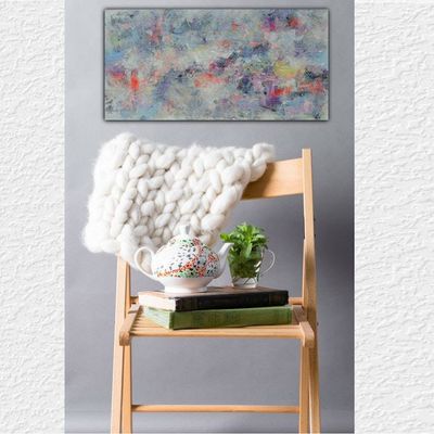 Alternate image for Heavens Garden – Original 24 x 12 Ethereal Panoramic Abstract Canvas Painting by Skye Taylor
