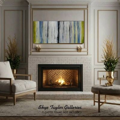 Alternate image for Common Distances – Massive 80 x 30 2-Panel Diptych Atmospheric Abstract Canvas Painting by Skye Taylor