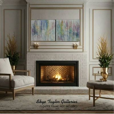 Alternate image for Peppermint Sundays – Massive 80 x 30 2-Panel Diptych Pastel & Jewel Tone Abstract Canvas Painting by Skye Taylor