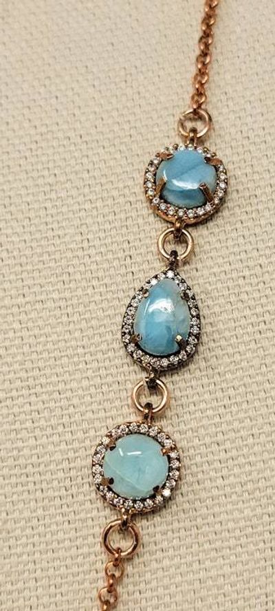 Alternate image for Vermeil Rose Gold Larimar Statement Necklace